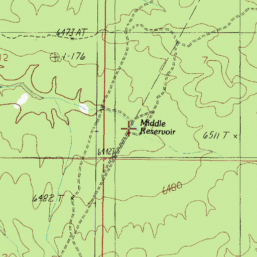 Topographic Map of Middle Reservoir, AZ