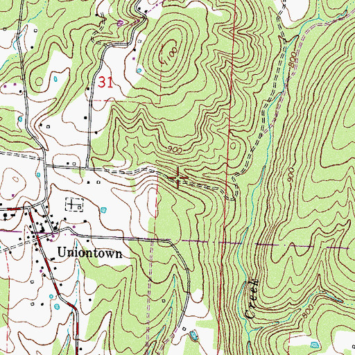 Topographic Map of Township of Uniontown, AR