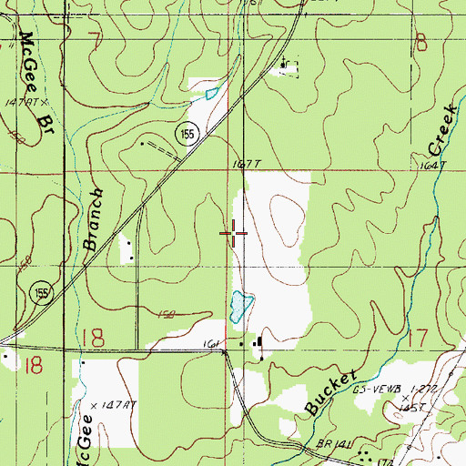 Topographic Map of Village of Ashland, LA