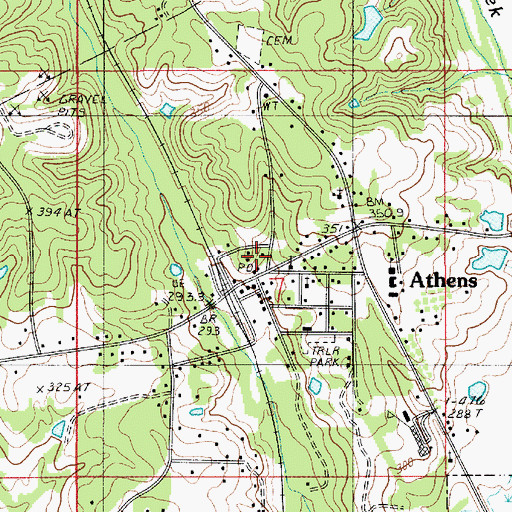 Topographic Map of Village of Athens, LA