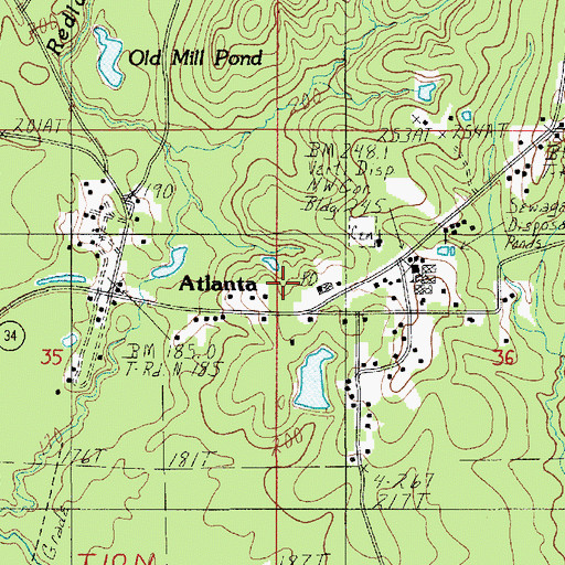 Topographic Map of Village of Atlanta, LA