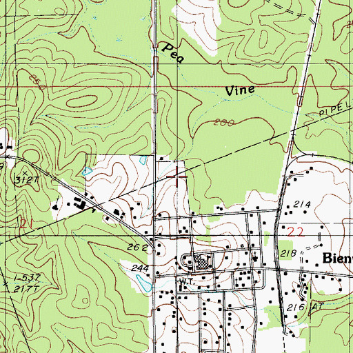 Topographic Map of Village of Bienville, LA