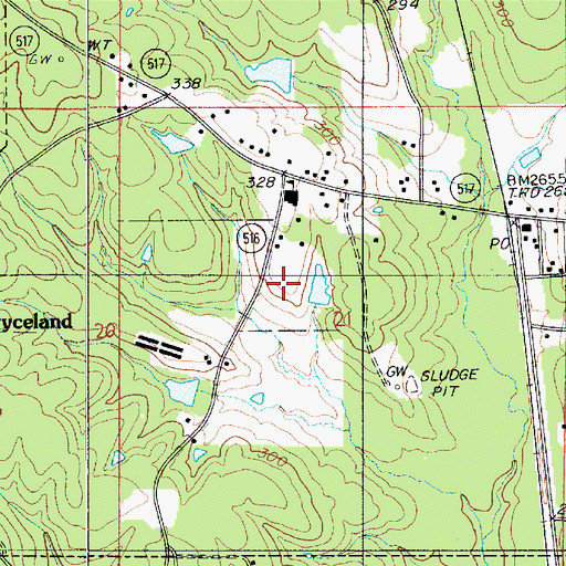 Topographic Map of Village of Bryceland, LA