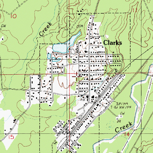 Topographic Map of Village of Clarks, LA