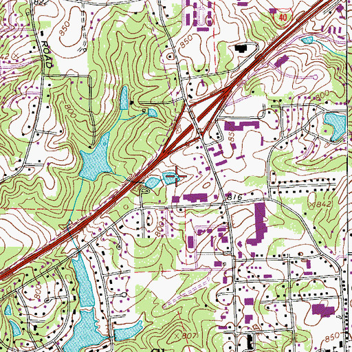 Topographic Map of Village of Clemmons, NC