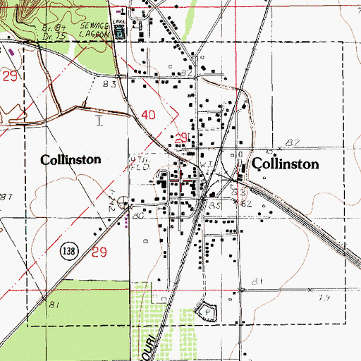 Topographic Map of Village of Collinston, LA