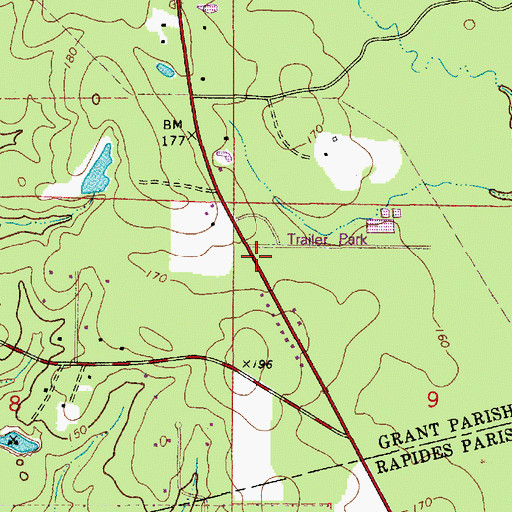 Topographic Map of Village of Creola, LA
