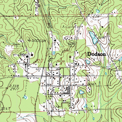 Topographic Map of Village of Dodson, LA