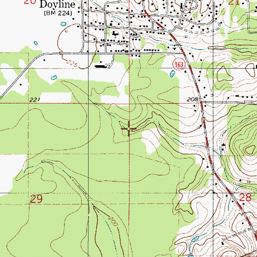 Topographic Map of Village of Doyline, LA