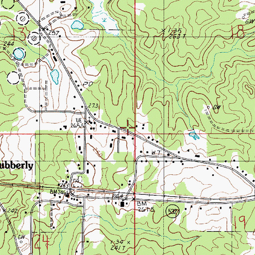 Topographic Map of Village of Dubberly, LA