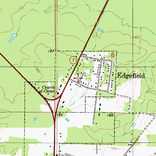 Topographic Map of Village of Edgefield, LA