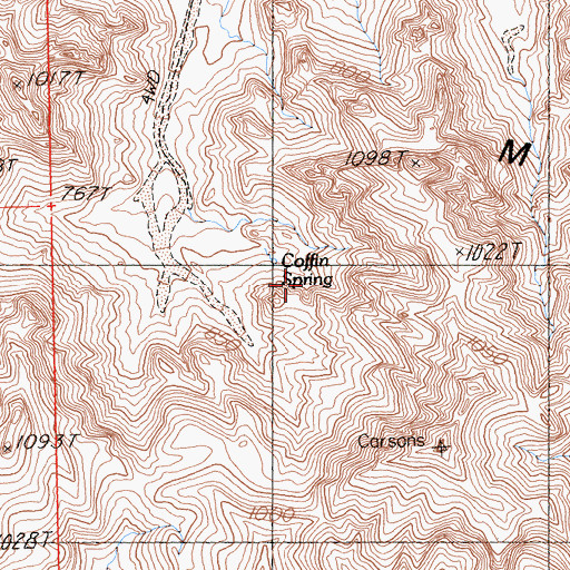 Topographic Map of Coffin Spring, CA