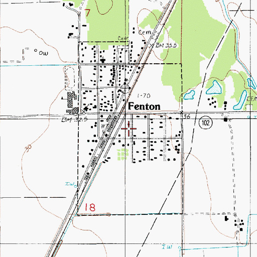 Topographic Map of Village of Fenton, LA