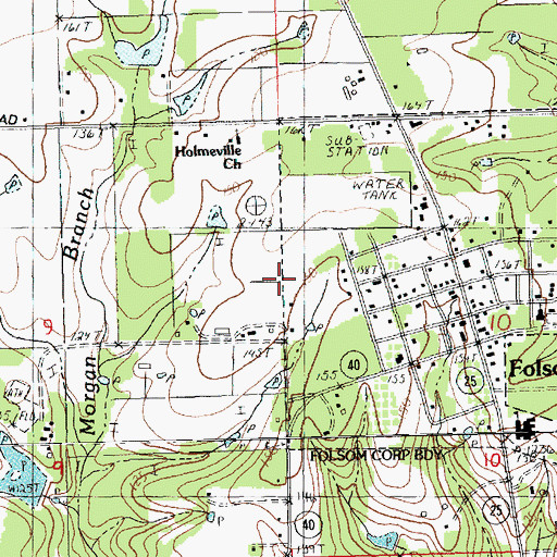 Topographic Map of Village of Folsom, LA