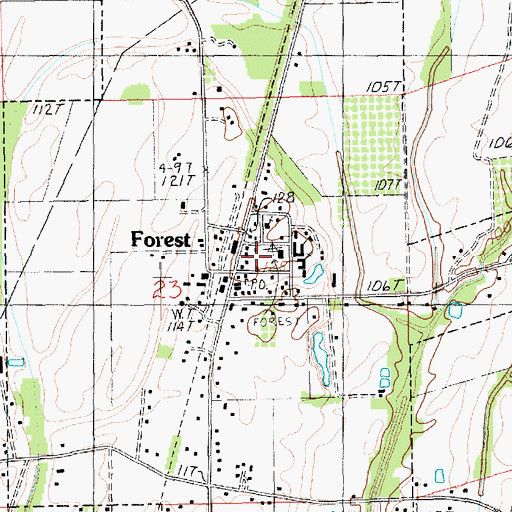 Topographic Map of Village of Forest, LA