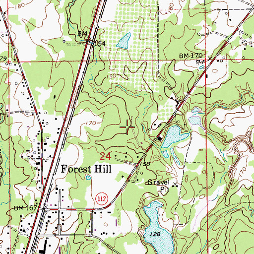 Topographic Map of Village of Forest Hill, LA