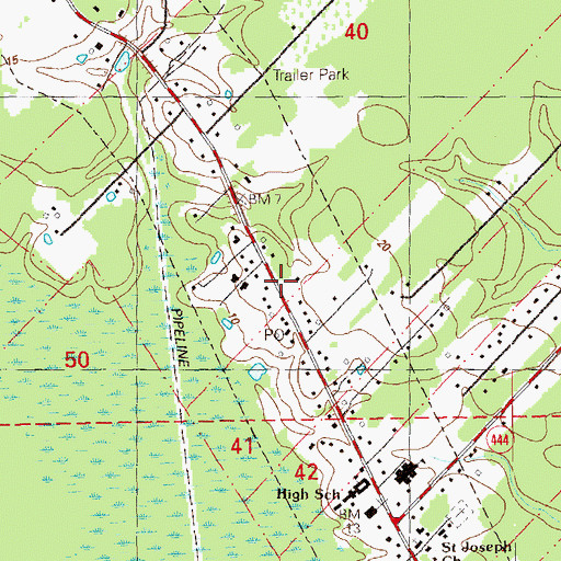 Topographic Map of Village of French Settlement, LA