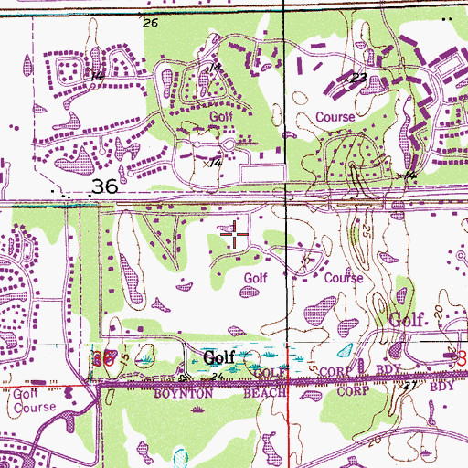 Topographic Map of Village of Golf, FL