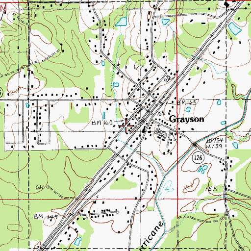 Topographic Map of Village of Grayson, LA