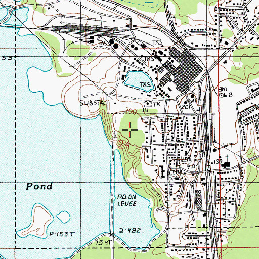 Topographic Map of Village of Hodge, LA