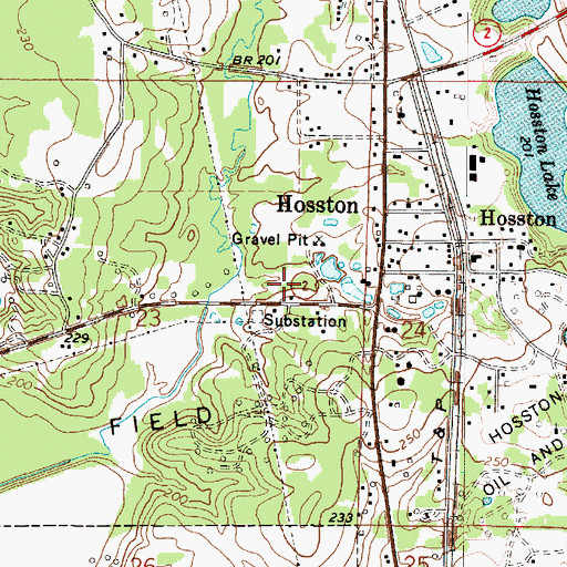 Topographic Map of Village of Hosston, LA
