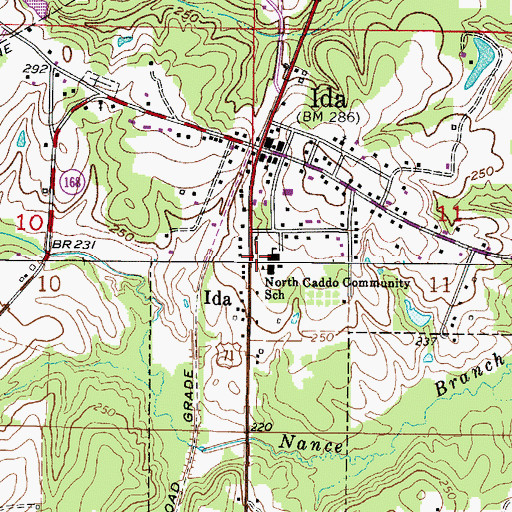 Topographic Map of Village of Ida, LA