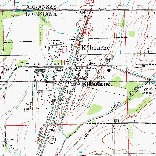 Topographic Map of Village of Kilbourne, LA
