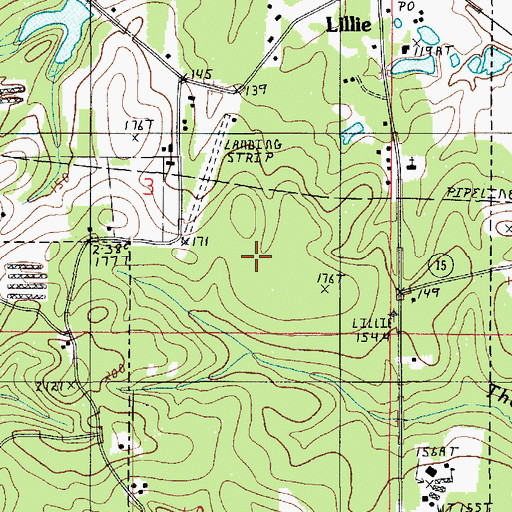 Topographic Map of Village of Lillie, LA
