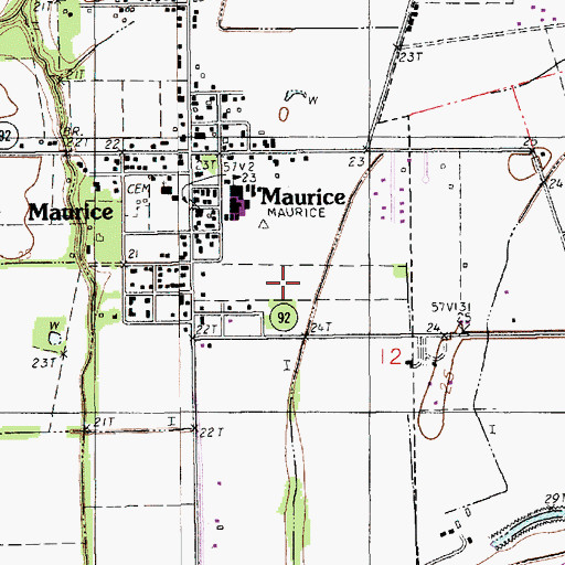 Topographic Map of Village of Maurice, LA