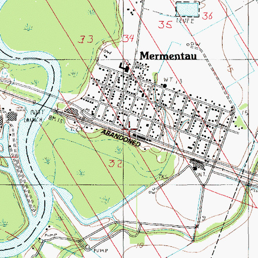 Topographic Map of Village of Mermentau, LA