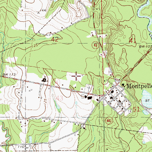 Topographic Map of Village of Montpelier, LA