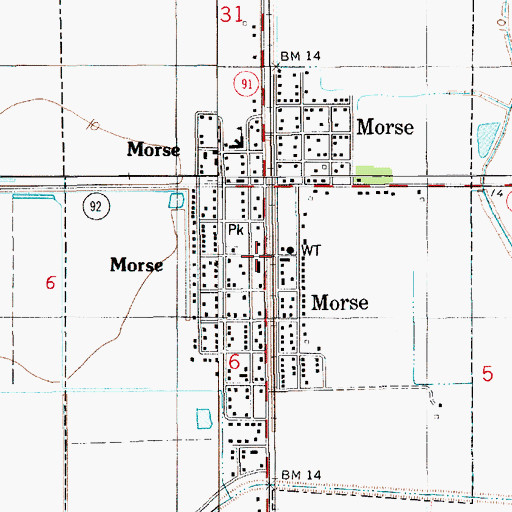 Topographic Map of Village of Morse, LA