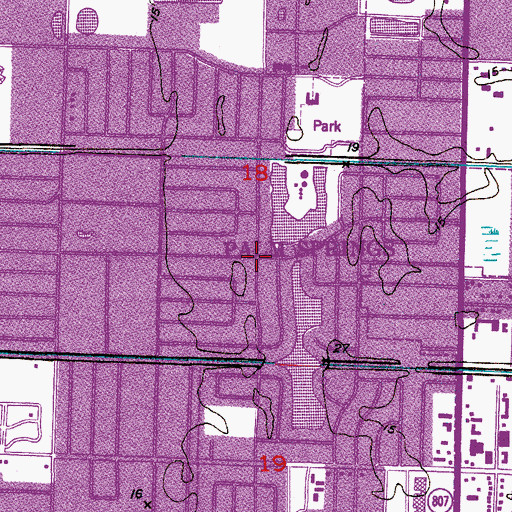 Topographic Map of Village of Palm Springs, FL