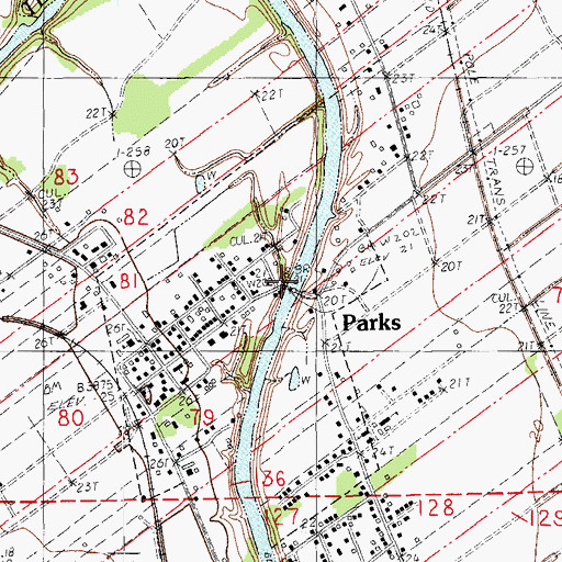 Topographic Map of Village of Parks, LA