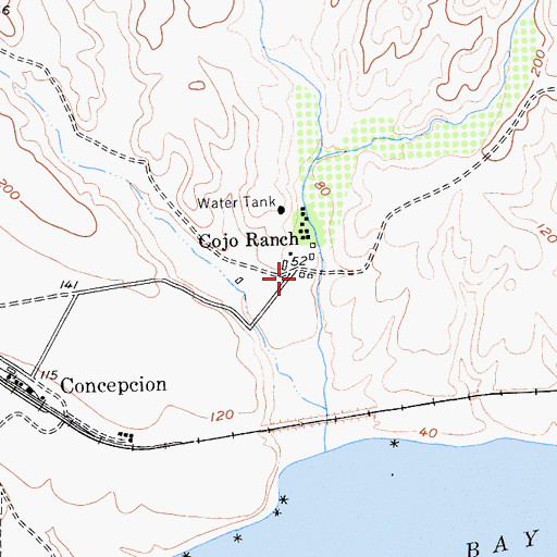Topographic Map of Cojo Ranch, CA