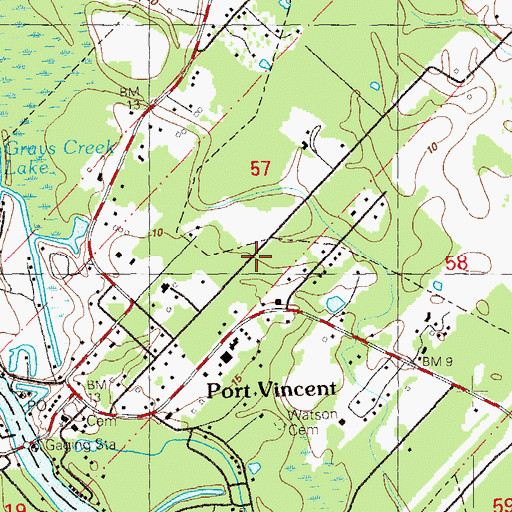 Topographic Map of Village of Port Vincent, LA