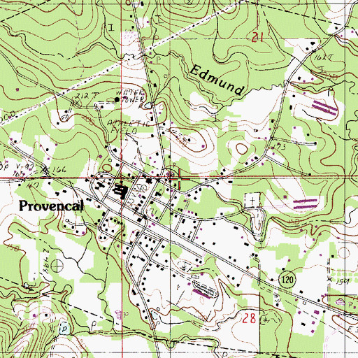 Topographic Map of Village of Provencal, LA