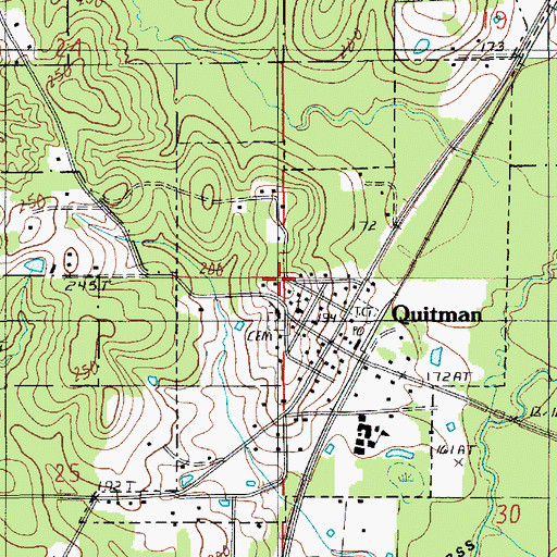 Topographic Map of Village of Quitman, LA