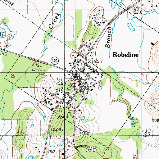 Topographic Map of Village of Robeline, LA