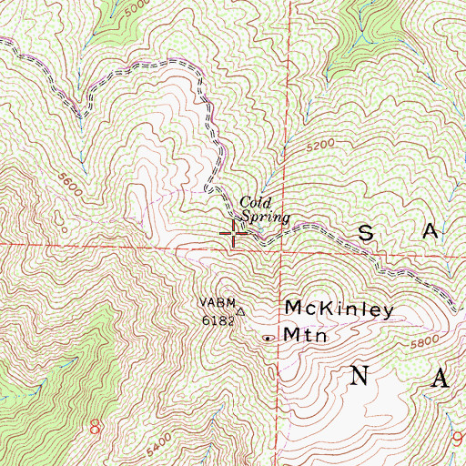 Topographic Map of Cold Spring, CA