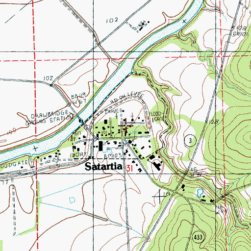 Topographic Map of Village of Satartia, MS