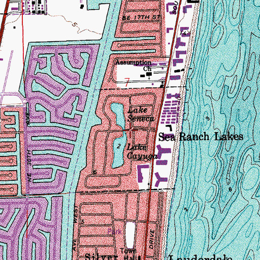 Topographic Map of Village of Sea Ranch Lakes, FL