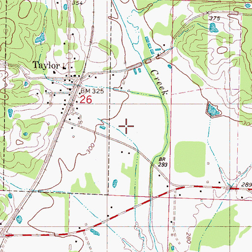 Topographic Map of Village of Taylor, MS