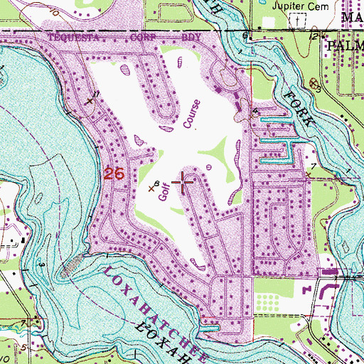 Topographic Map of Village of Tequesta, FL