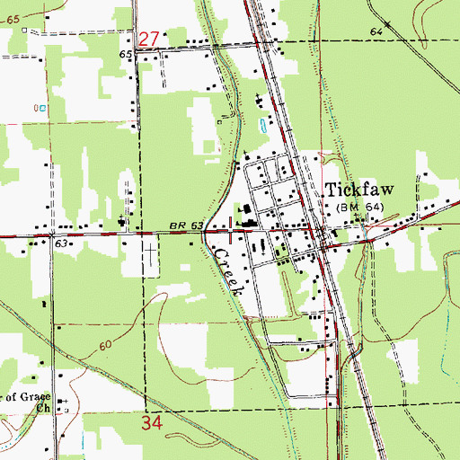 Topographic Map of Village of Tickfaw, LA