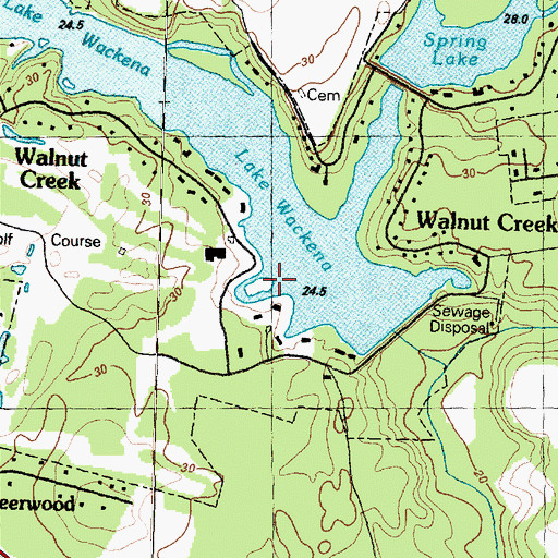 Topographic Map of Village of Walnut Creek, NC
