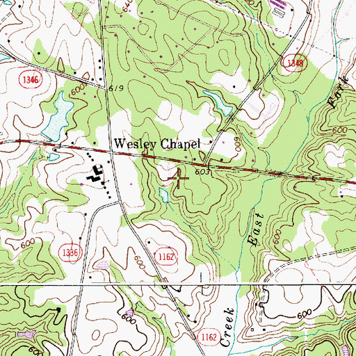 Topographic Map of Village of Wesley Chapel, NC