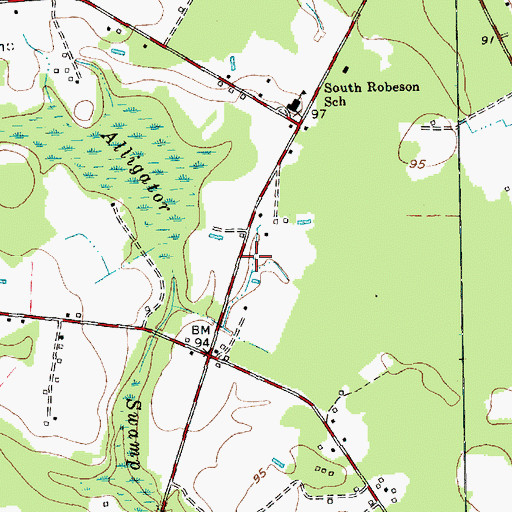 Topographic Map of Township of Whitehouse, NC