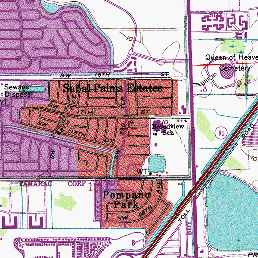 Topographic Map of Broadview, FL