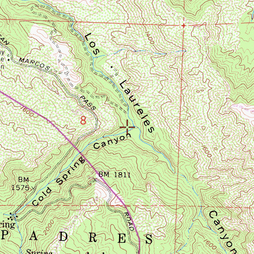 Topographic Map of Cold Spring Canyon, CA
